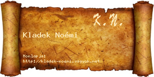 Kladek Noémi névjegykártya
